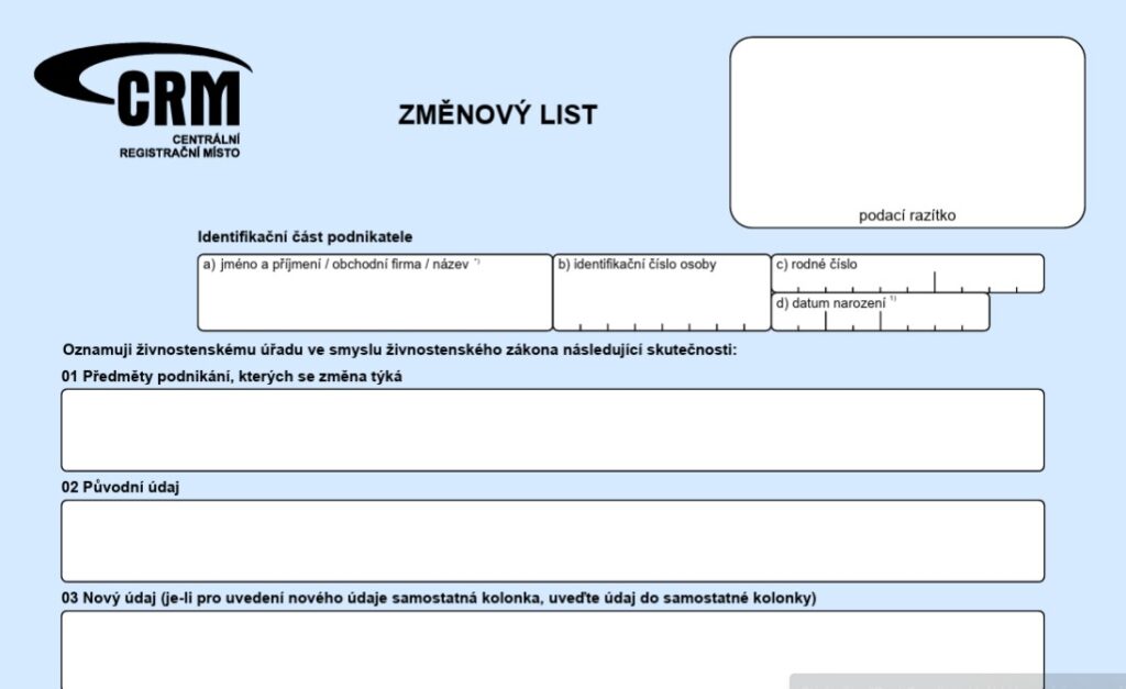 Zmenovy list